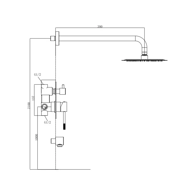 Душевая система скрытого монтажа,  Vessel Set_3in1,