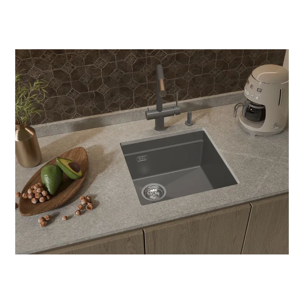 Кухонная мойка Rivelato LINO LN-454-L, серый металлик