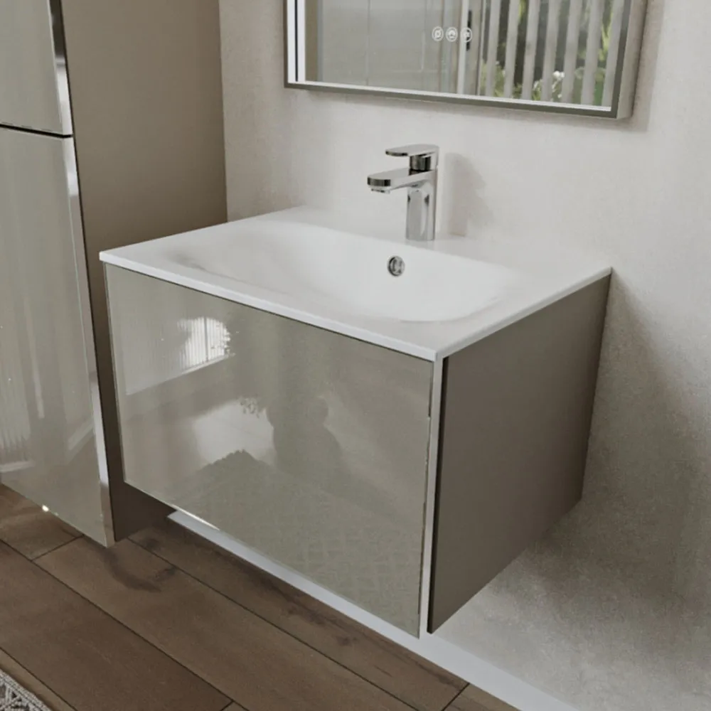 Тумба с раковиной подвесная (60см) Terminus Vega VEG10601200501OSL, капучино