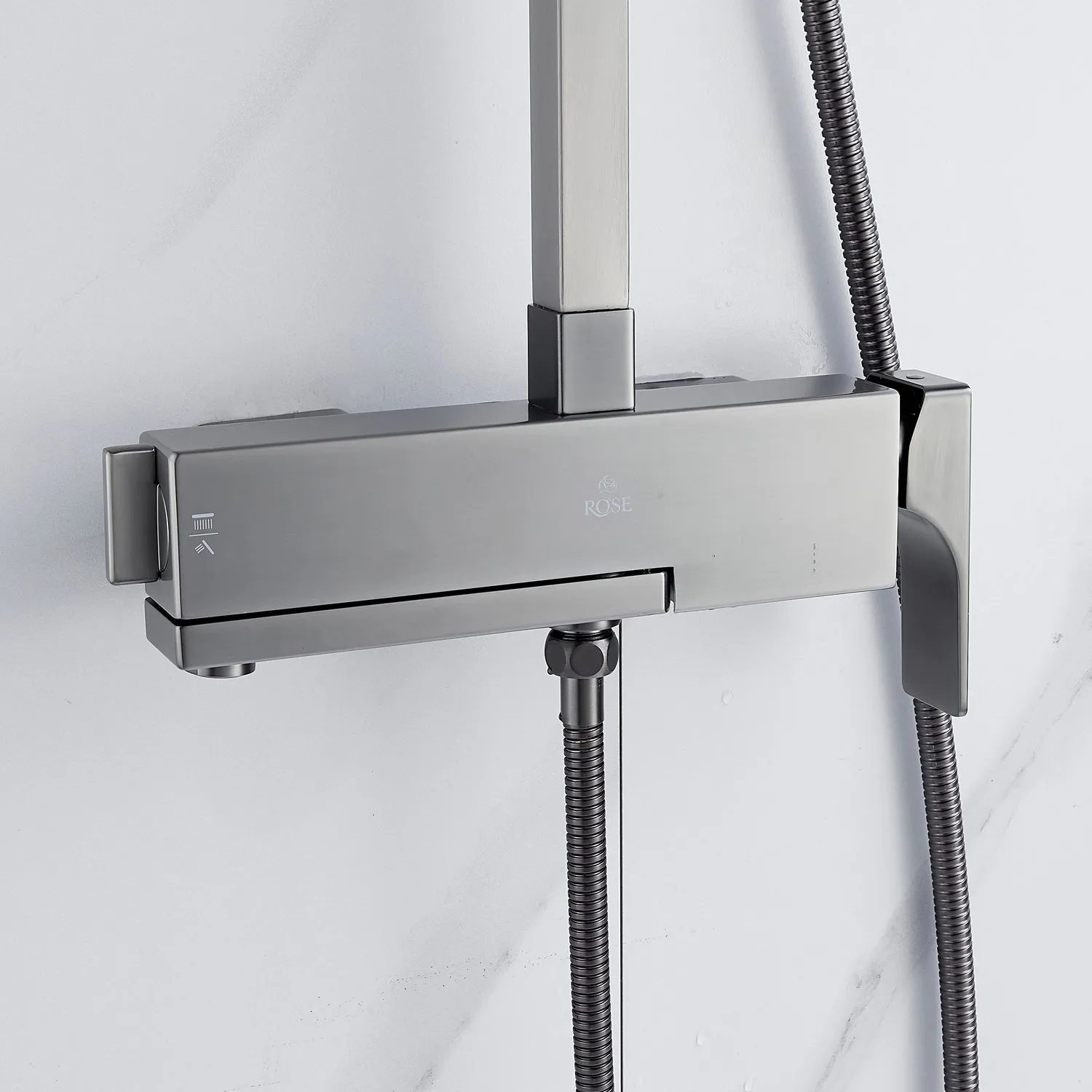 Душевая система Rose R1056T, оружейная сталь