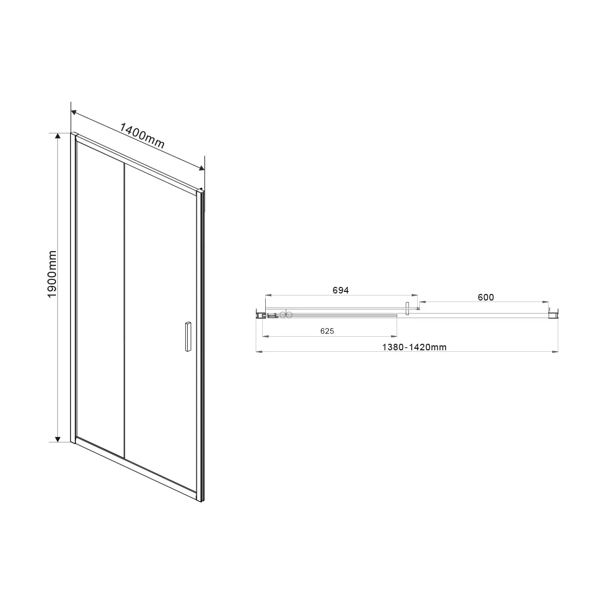 Душевая дверь Vincea Garda (VDS-1G140CLG) 1400х1900 мм, брашированное золото, стекло прозрачное