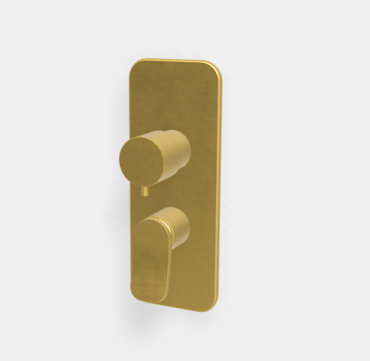 Смеситель для душа Fima Carlo Frattini Flo', на 2/3 потребителя, золото брашированное (F3809X6OS)