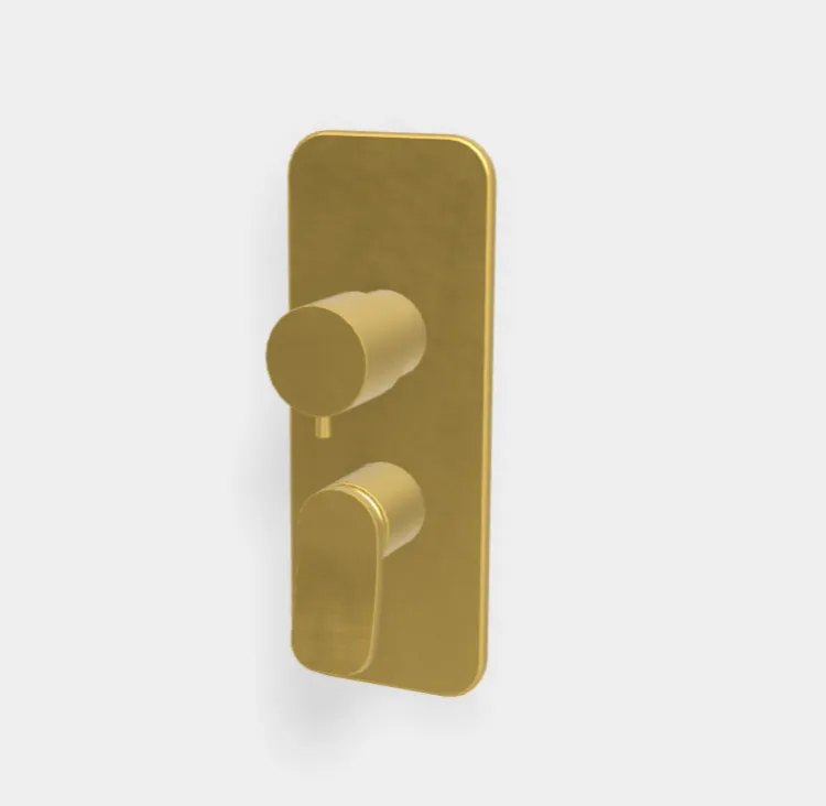 Смеситель для душа Fima Carlo Frattini Flo', на 2/3 потребителя, золото брашированное (F3809X6OS)