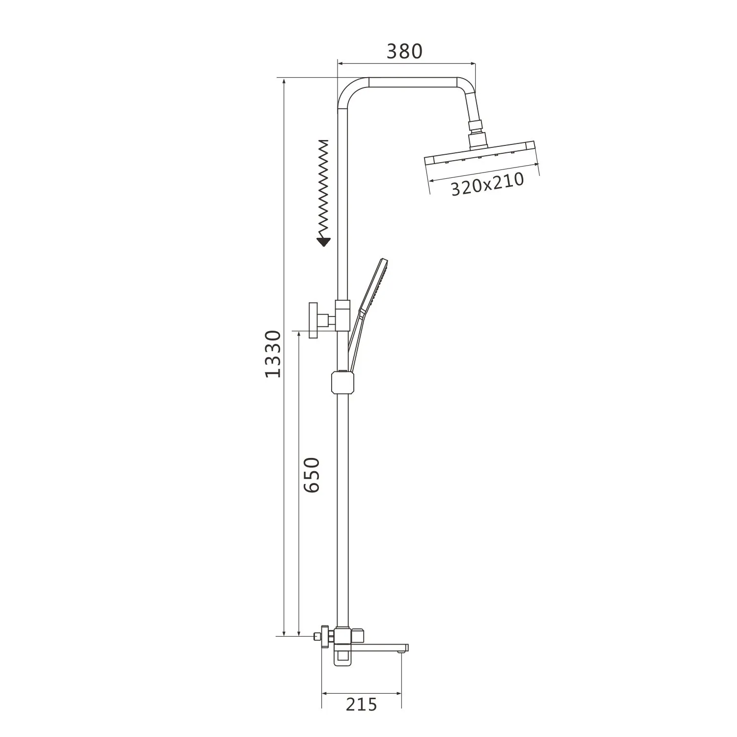 Душевая система Raffine F3699, хром