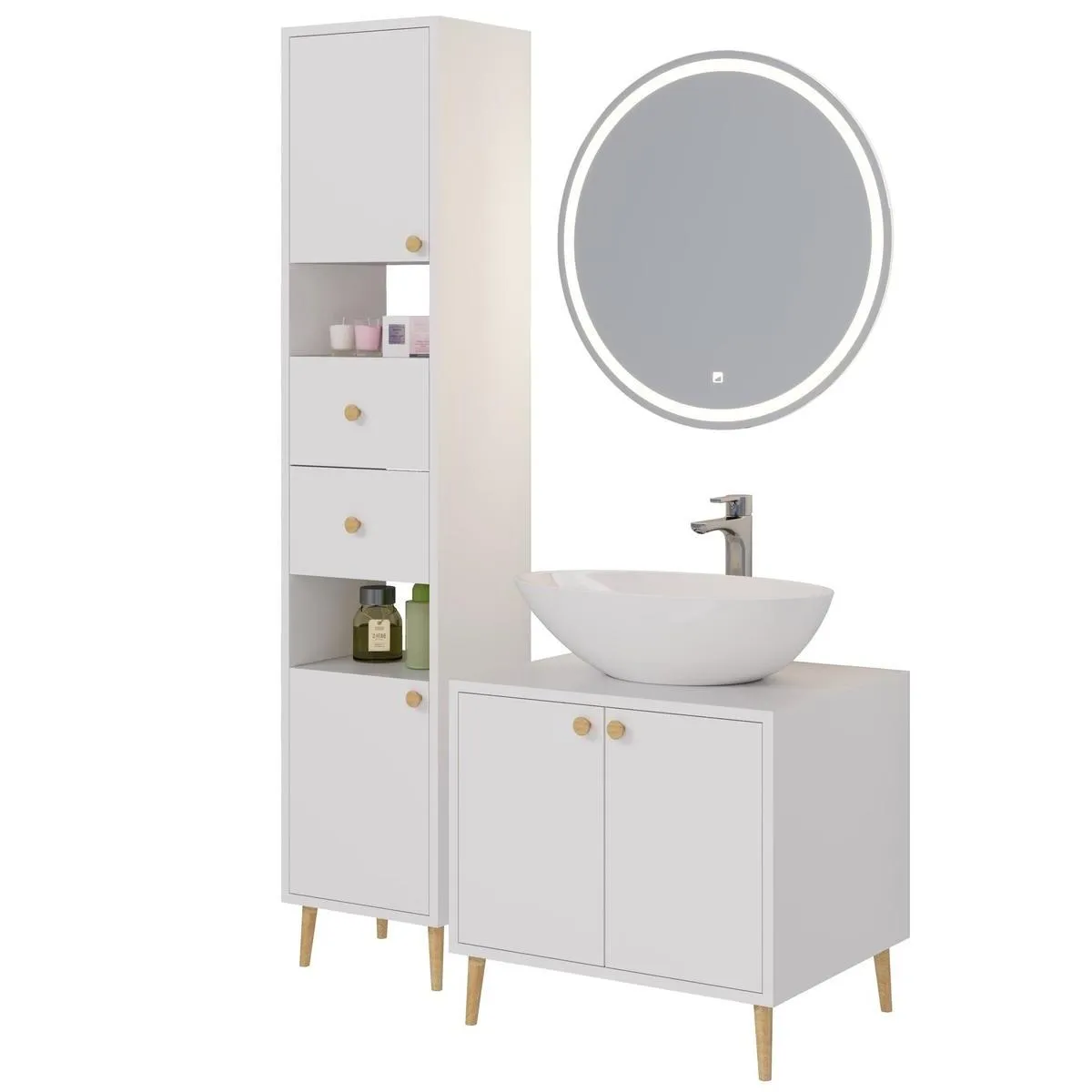 Тумба под раковину напольная Dreja Luno 60 см, белый