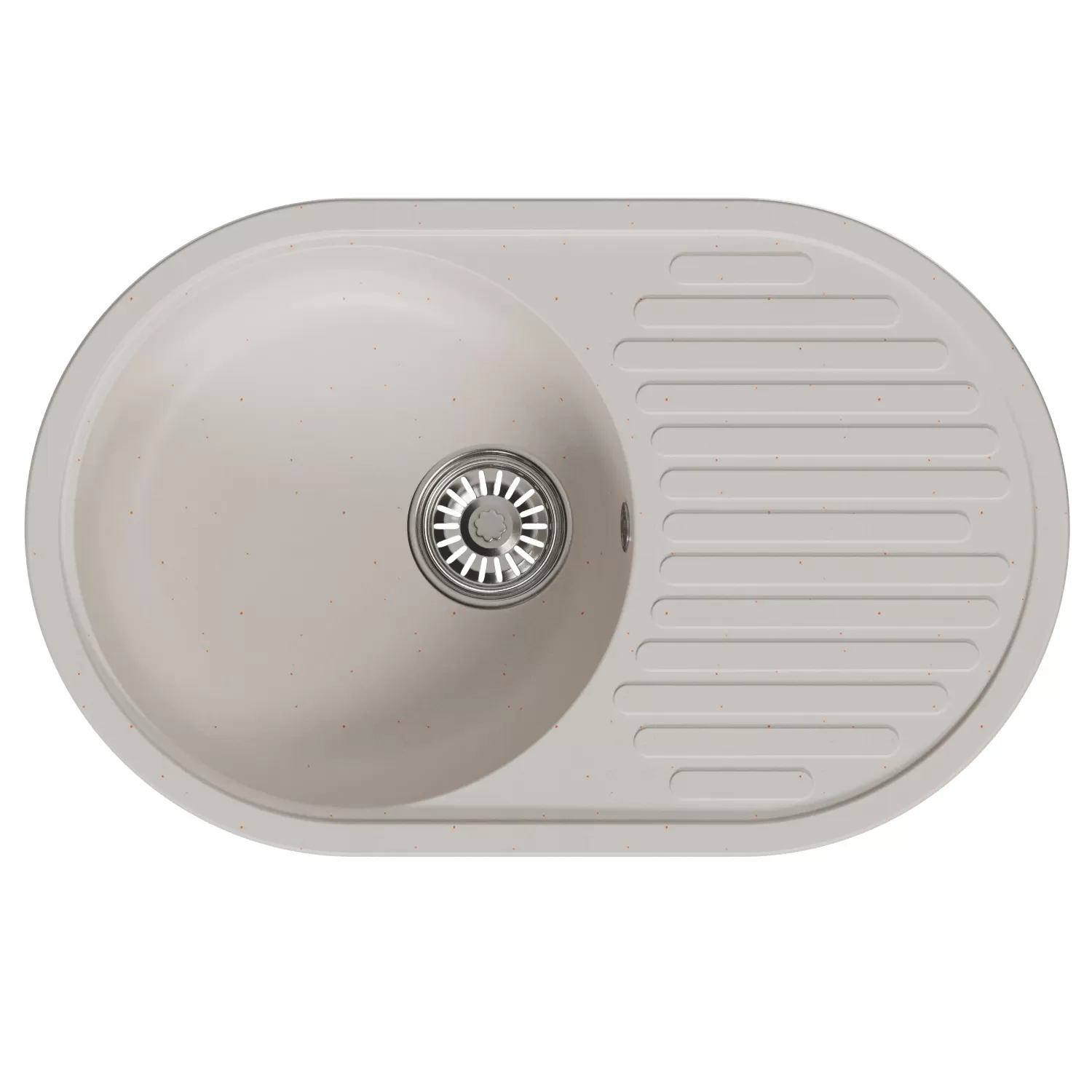 Мойка MIXLINE ML-GM16 овальная с крылом  белая (331) 730*460*180мм NEW (551930)