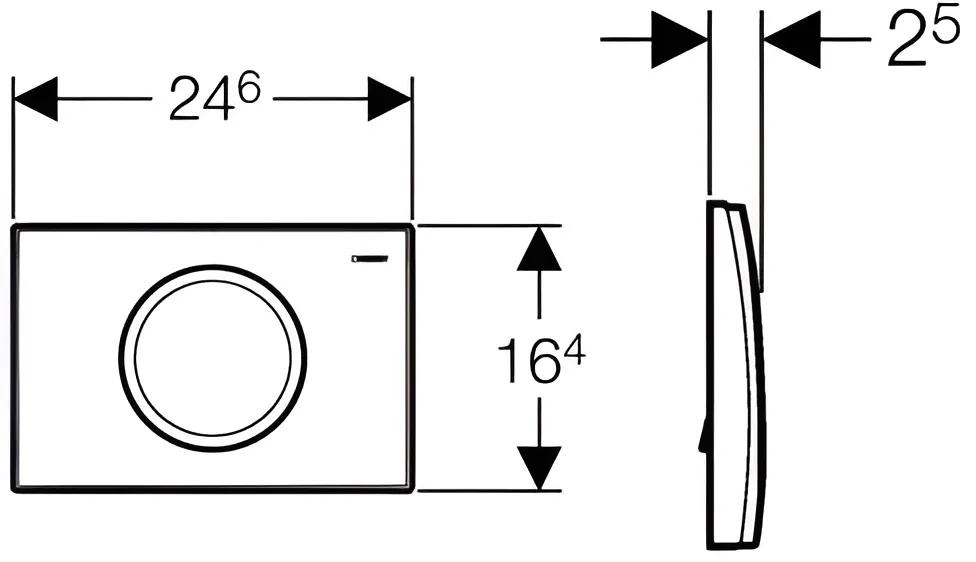 115.109.46.1 Смывная клавиша Geberit Delta15, смыв/стоп: Матовый хром
