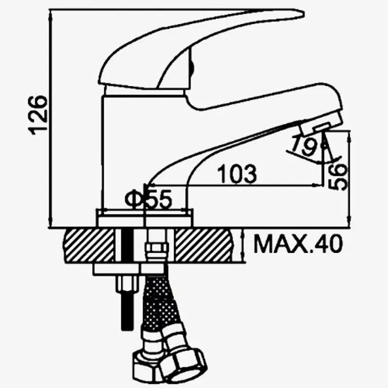 Смеситель для раковины D-Lin D110602, хром