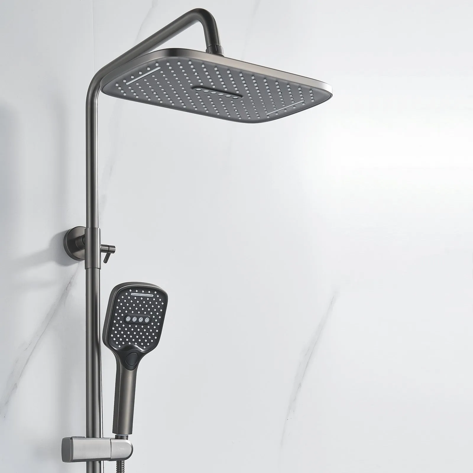 Душевая система Shevanik S4036T, оружейная сталь