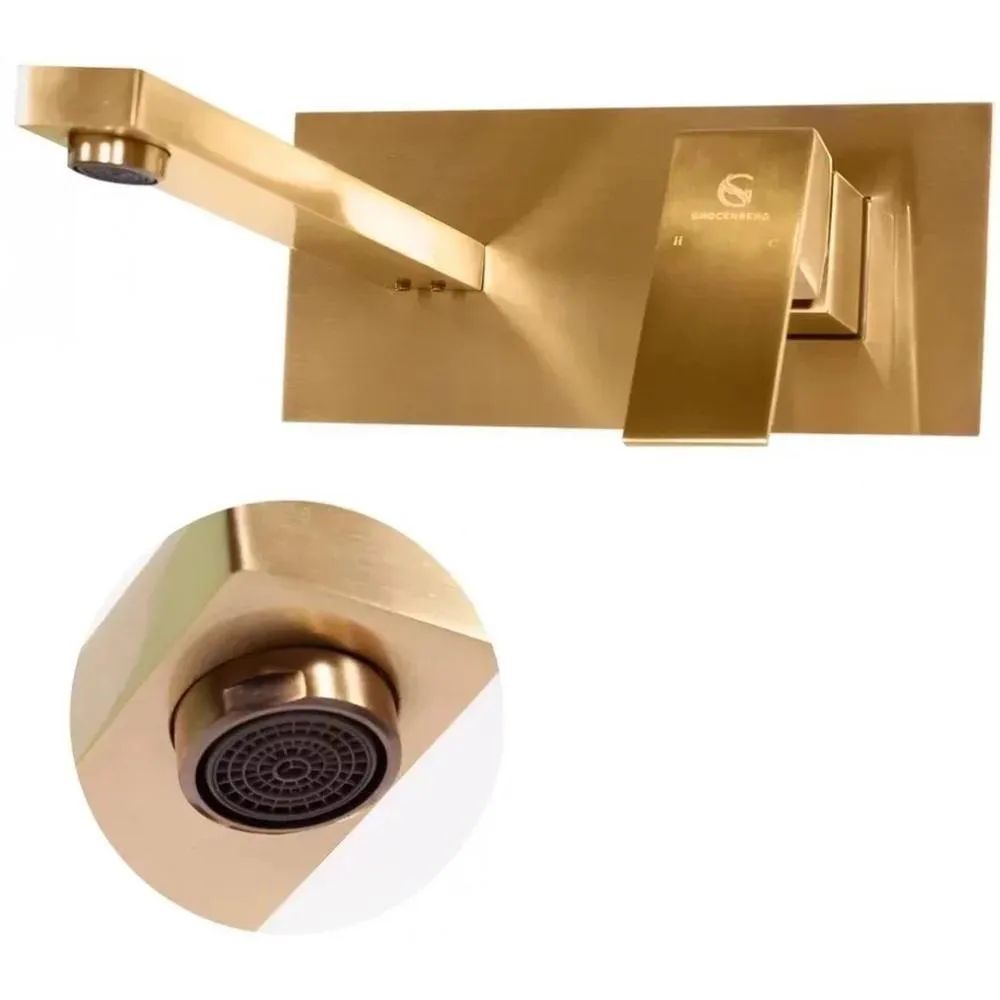 Смеситель для раковины встраиваемый Grocenberg GB588BR, бронза