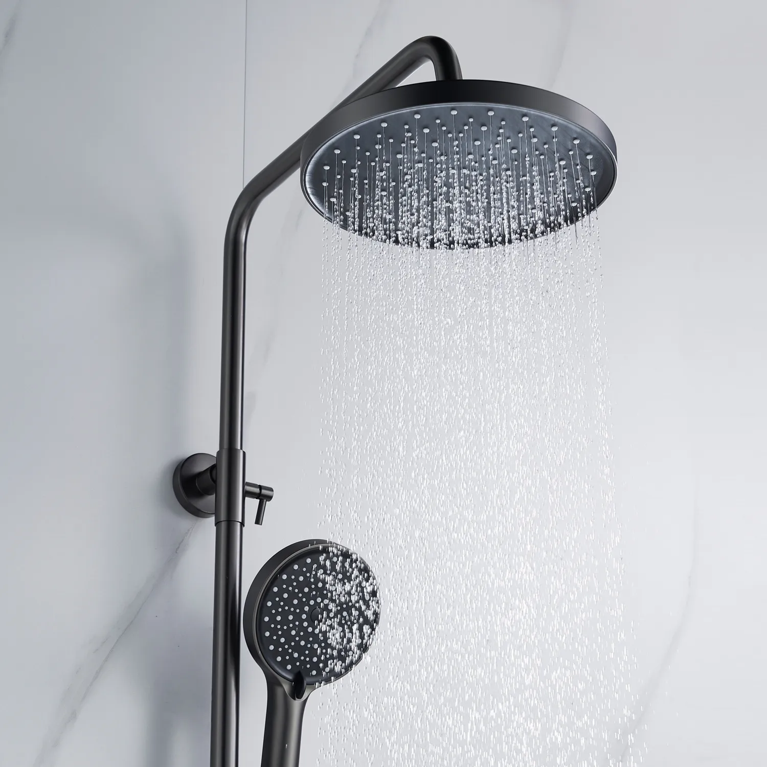 Душевая система Shevanik S4726T, оружейная сталь