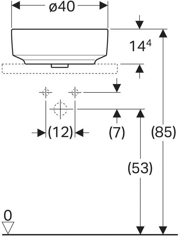 Раковина с установкой на столешницу Geberit VariForm круглой формы (40 см) (500.768.01.2)