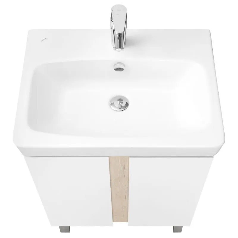 1A2574K0AHB20 Набор Aquaton: 1A257401AHB20 Тумба-умывальник Кантри 60 Бел/Дуб Верона/ 1WH302186 Раковина НЕО-60