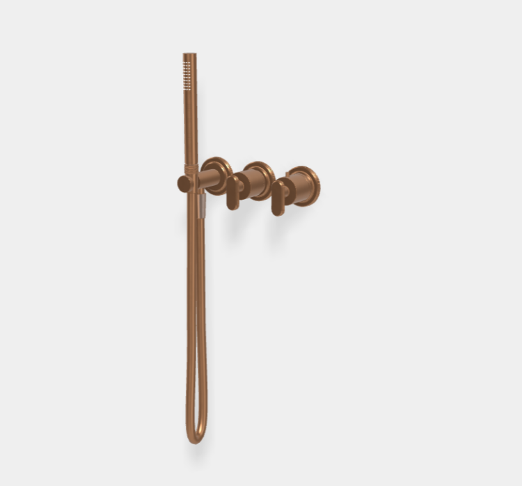 Смеситель для душа Fima Carlo Frattini Park Lane, на 2 потребителя, бронза брашированная янтарная (F1319WX9ZS)