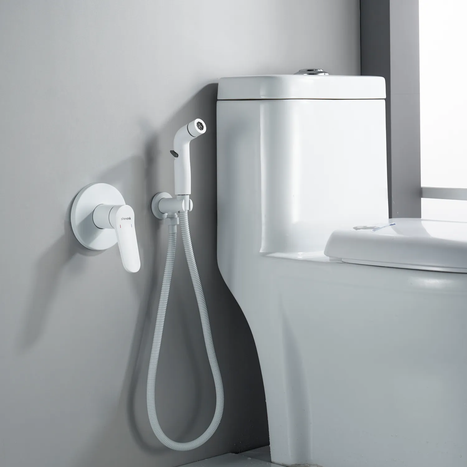 Гигиенический душ со смесителем Shevanik S4305C, белый