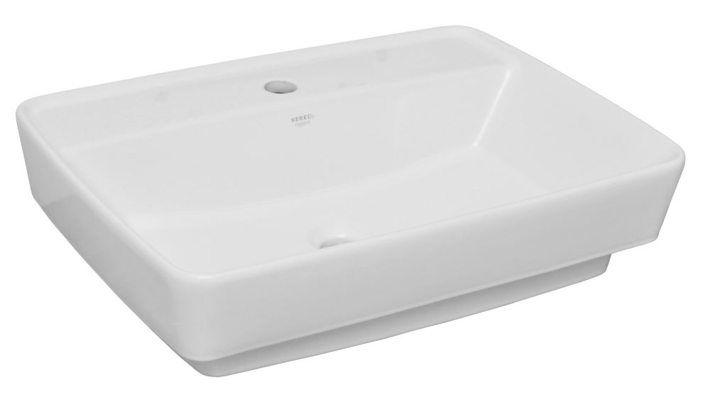 Раковина для установки в столешницу SEREL RITA 44х59 см, с отверстием под смеситель, прямоугольная RT30TXS110H