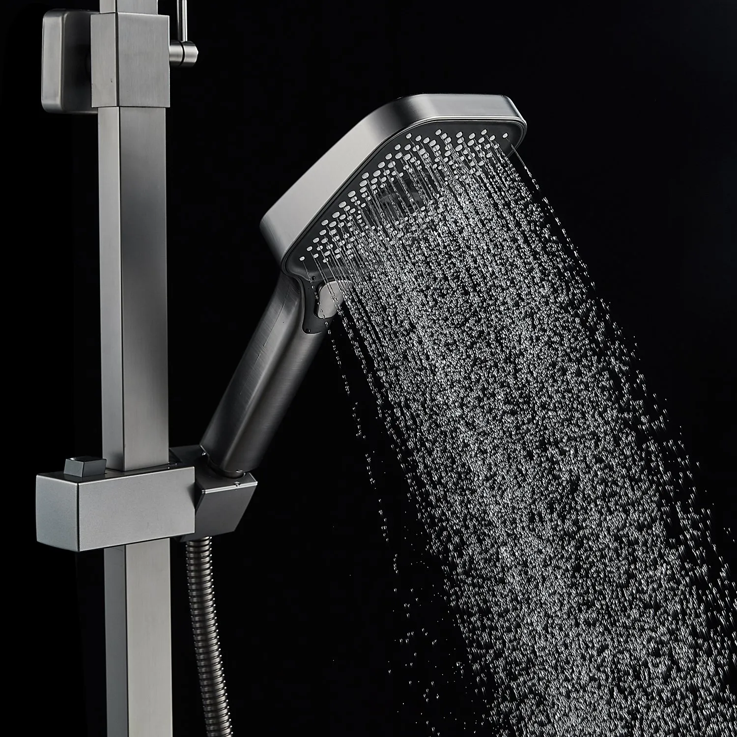 Душевая система Shevanik S7036T, оружейная сталь