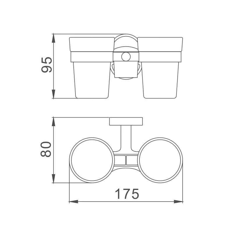 Стакан для ванной комнаты двойной D-Lin D212700, хром