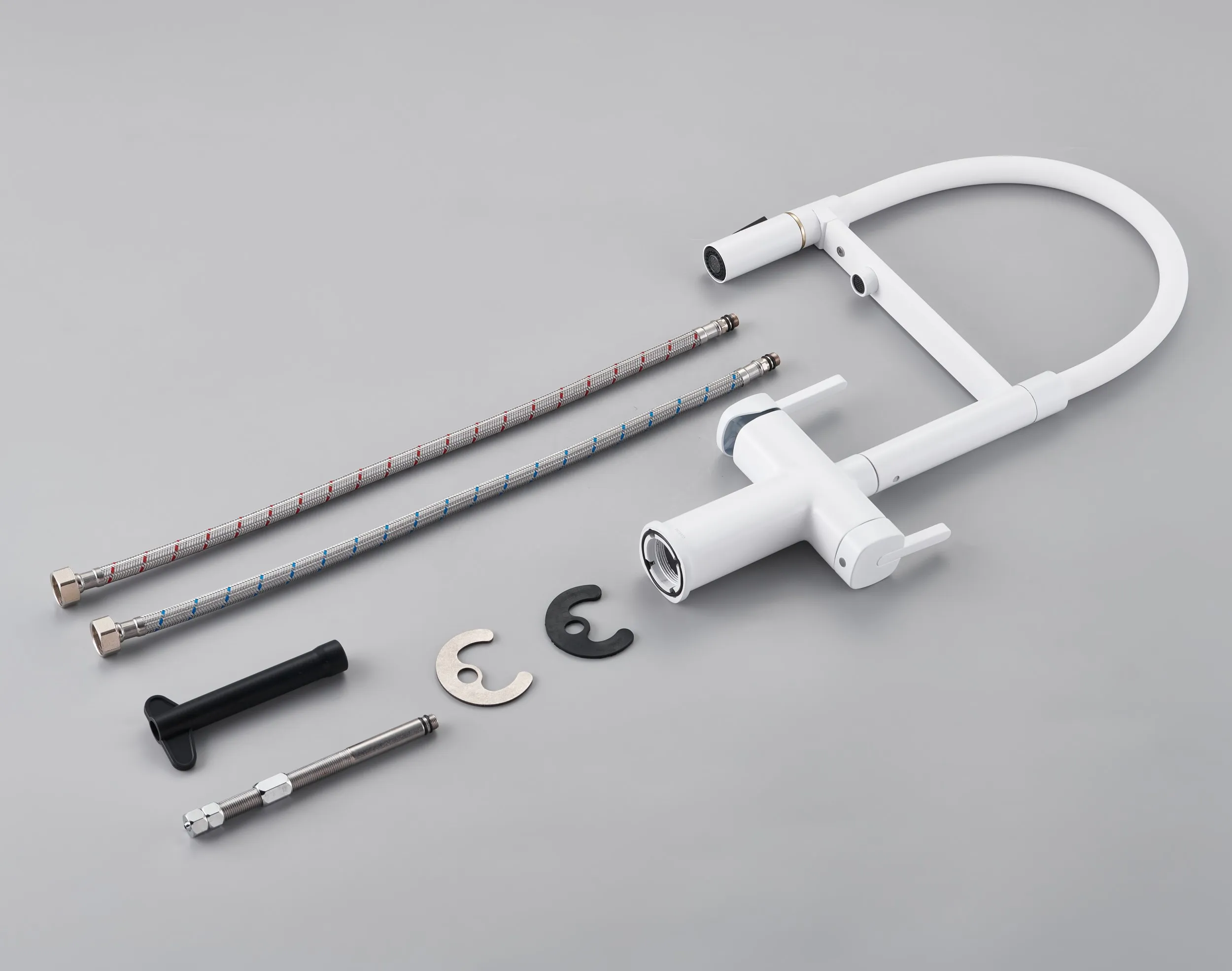 Смеситель для кухни с подключением фильтра для воды Rose R358C, белый