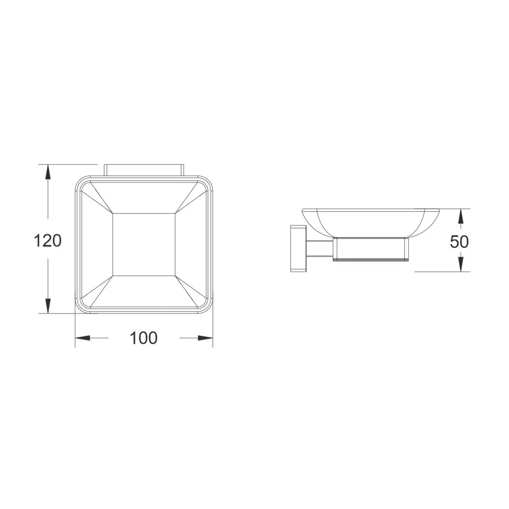 Мыльница подвесная Maretti Torino-GM TRGM55CP34, оружейная сталь