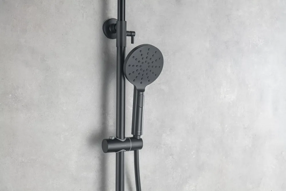 Душевая система AQUATEK Reno 3jet 250мм, матовый черный, AQ2046MB