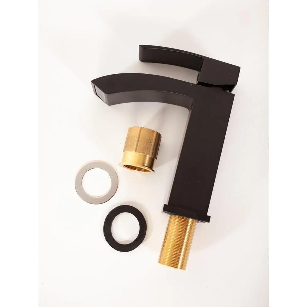 Смеситель для раковины Hansberge H1077BL, черный