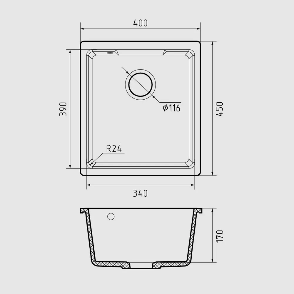 Кухонная мойка GranFest URBAN 4540, белый