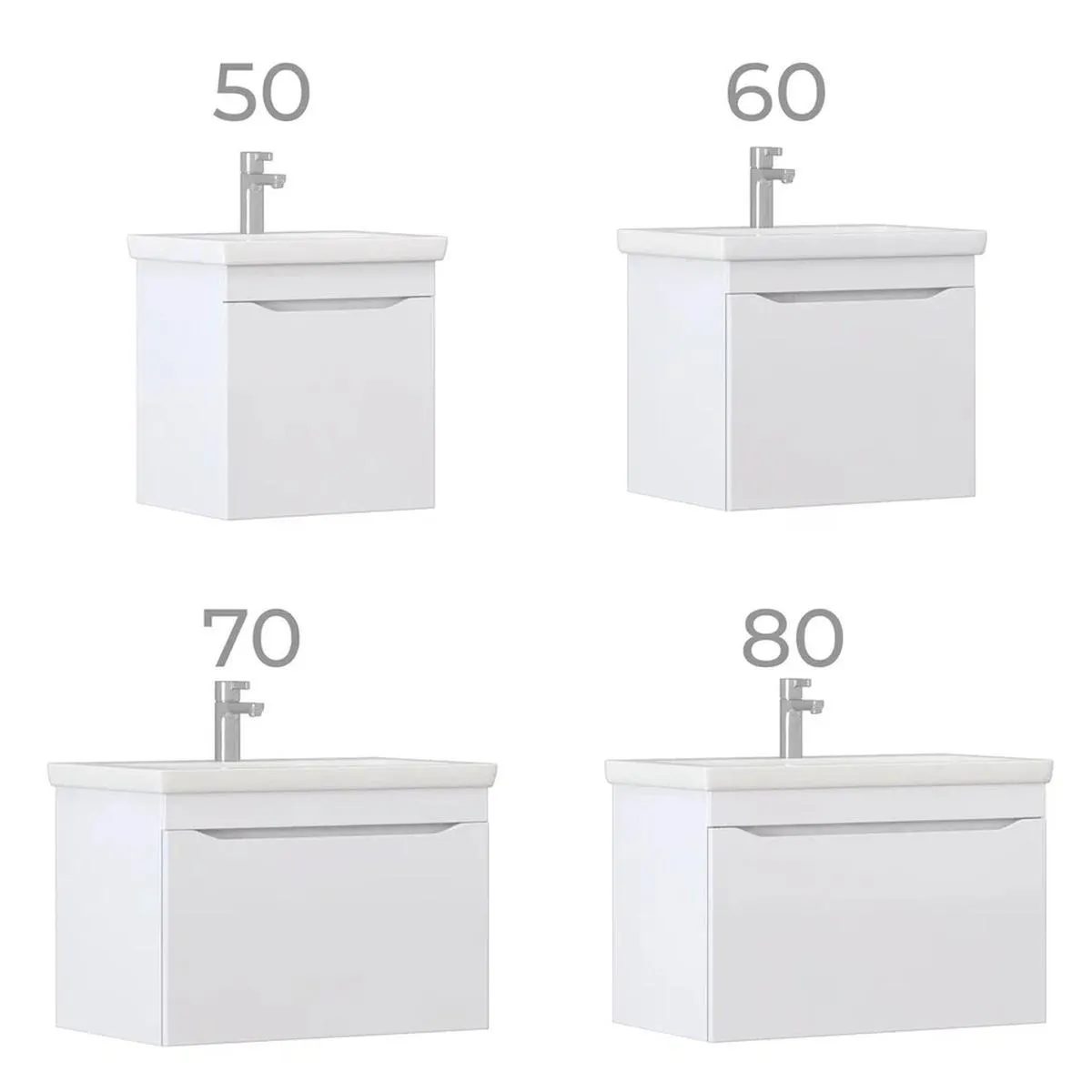 Тумба с раковиной подвесная VIGO Grani 166, 80 см