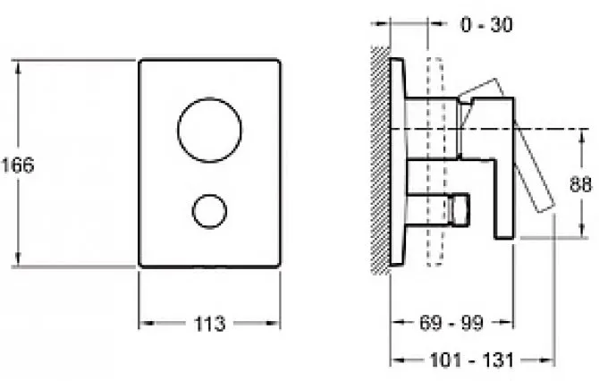 Смеситель для ванны Jacob Delafon Stillness (E98723-CP) (без излива) (скрытого монтажа)