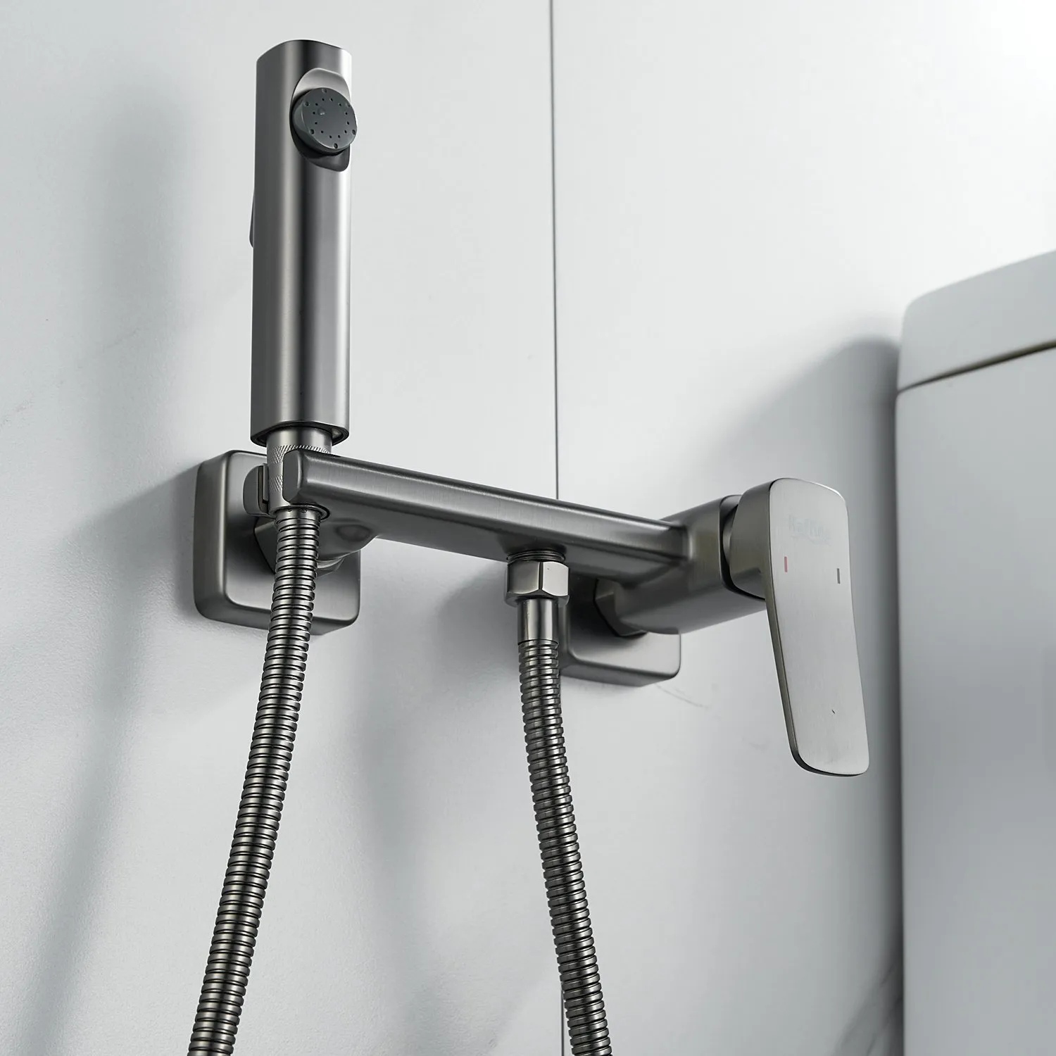 Гигиенический душ со смесителем Raffine F0599T-1, оружейная сталь