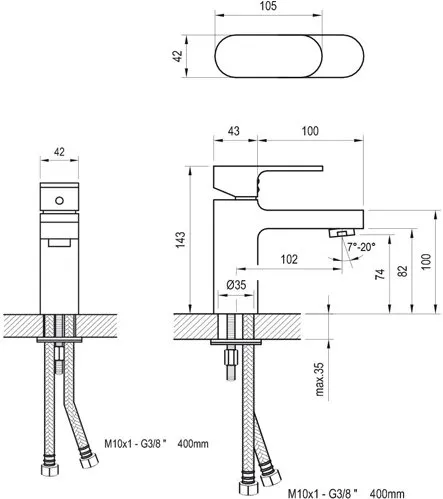 Смеситель для раковины Ravak Chrome CR 012.00 (X070041)
