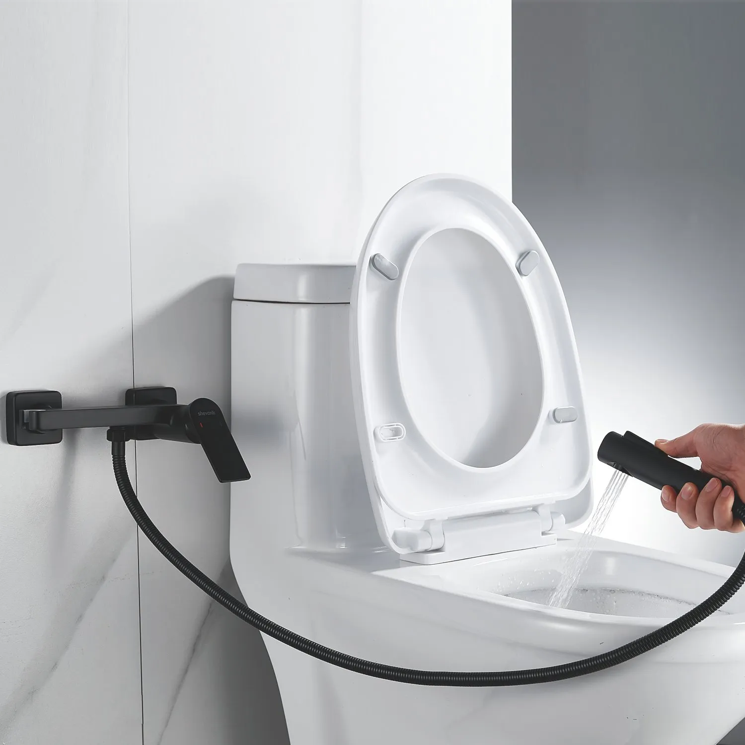 Гигиенический душ со смесителем Shevanik S4105H-1, черный