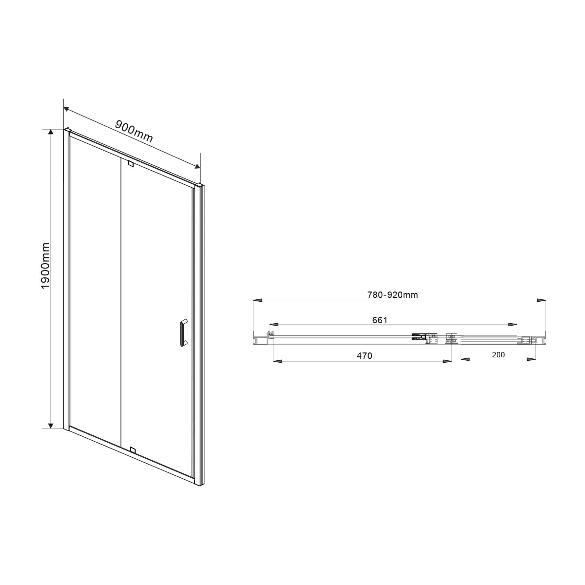 Душевой уголок Vincea Intra (VSR-1I809080CL) 800/900х800 мм, хром, стекло прозрачное