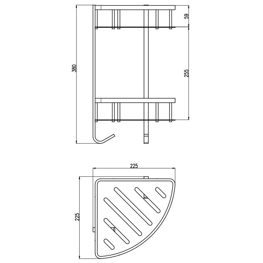 Полка металлическая Rav Slezak YUKON YUA0800CMAT, черный