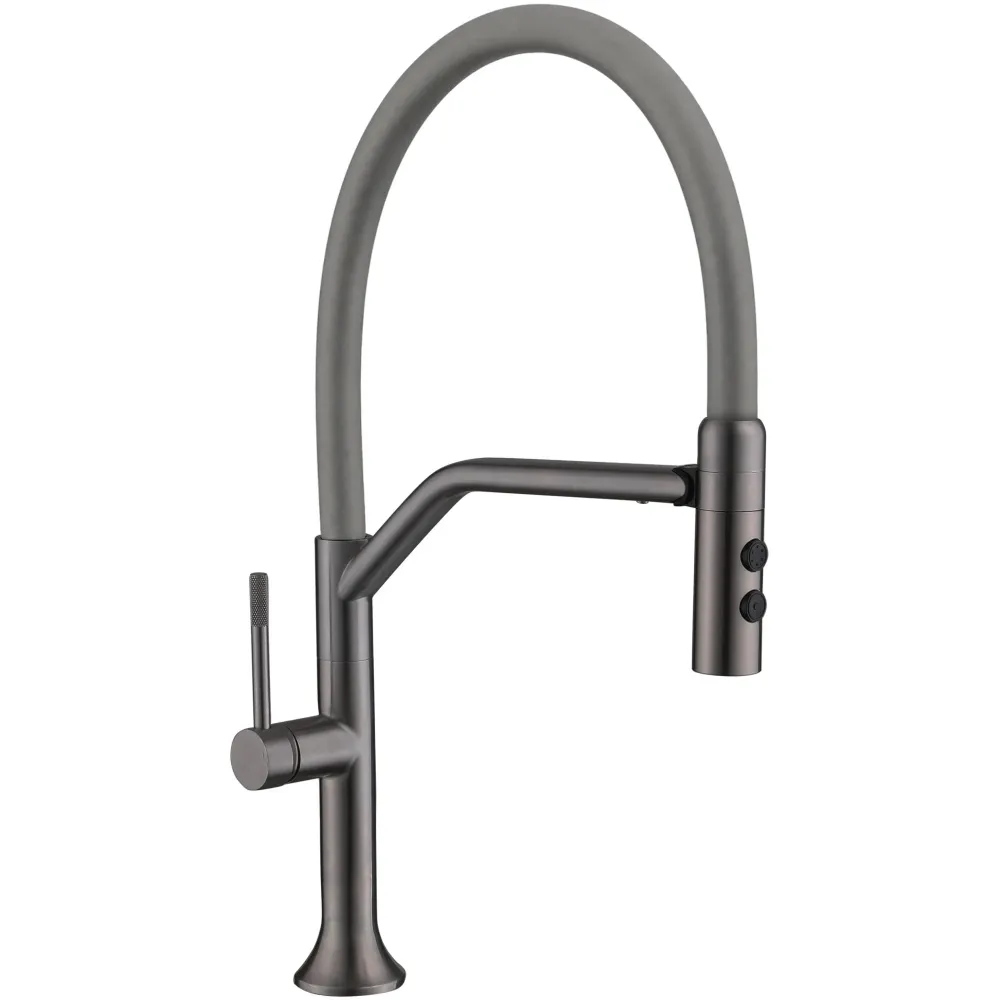 Смеситель для кухни с гибким изливом и режимом душ Fmark FS0052Q-06, графит