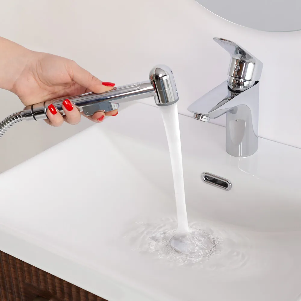 Смеситель для раковины с гигиеническим душем BelBagno Due, хром (DUE-LVM/HGN-CRM-W0)
