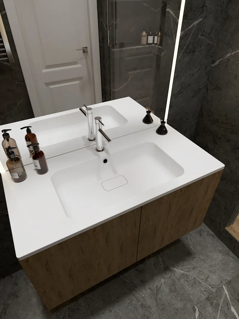 Раковина Florentina Палермо 100 см 10.230.01000.001, белая