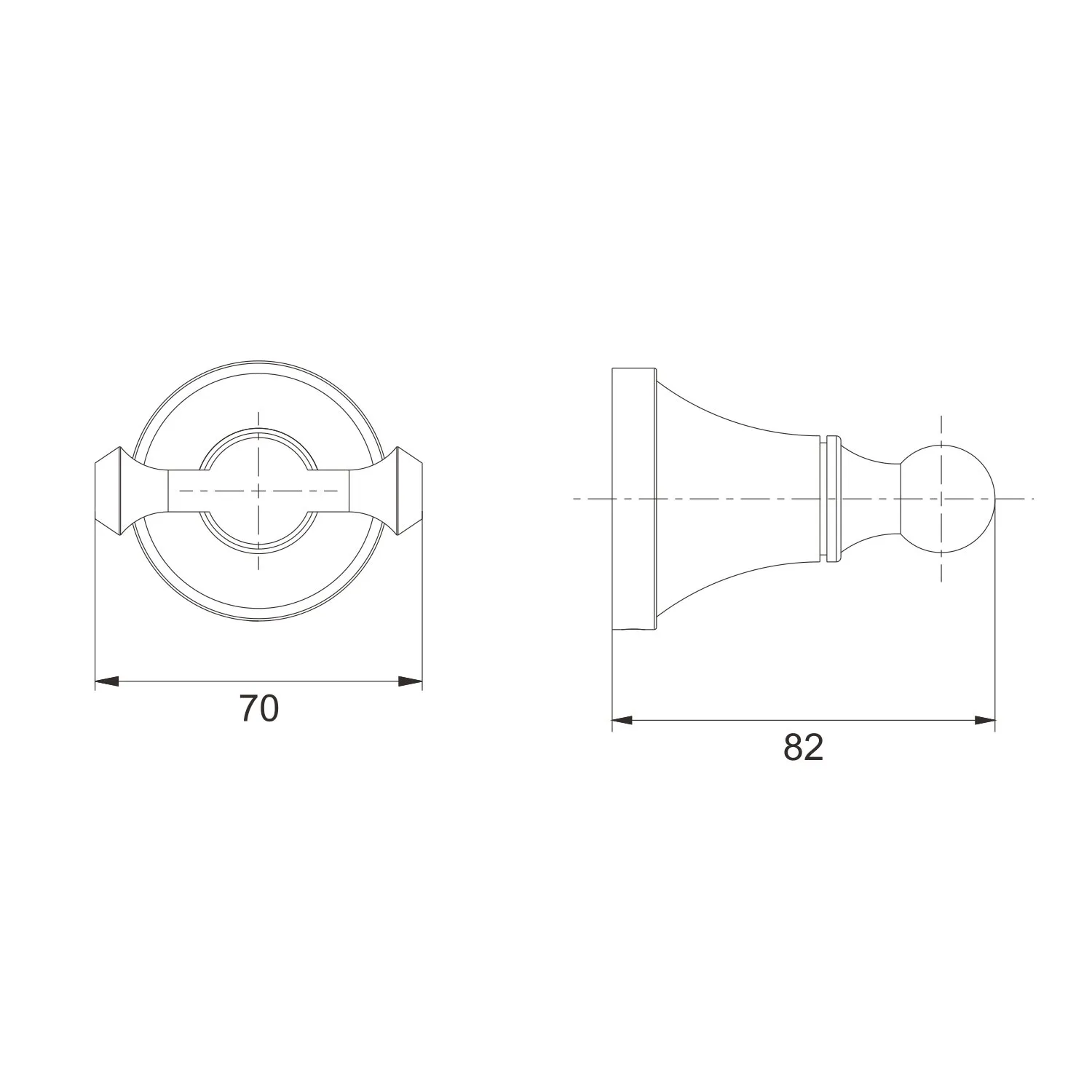Крючок для ванной комнаты двойной Rose RG1921H, черный