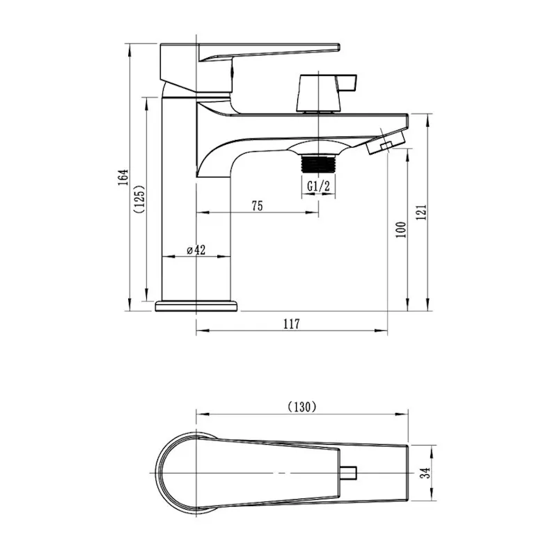 Смеситель на борт ванны ESKO BT53B, черный