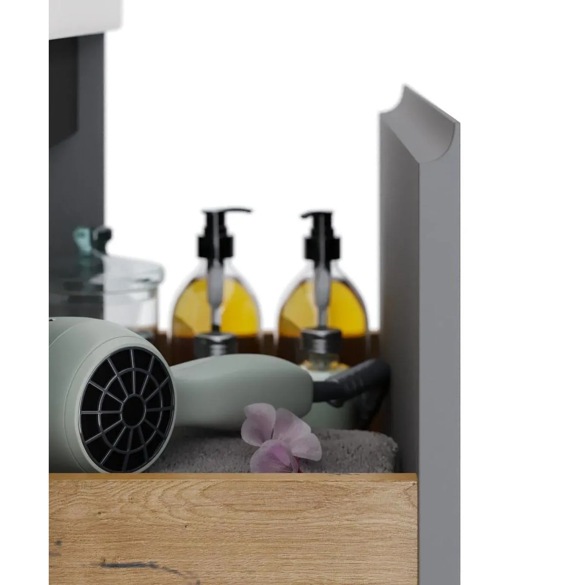 Тумба с раковиной подвесная Dreja Luxury 55 см, серый базальт