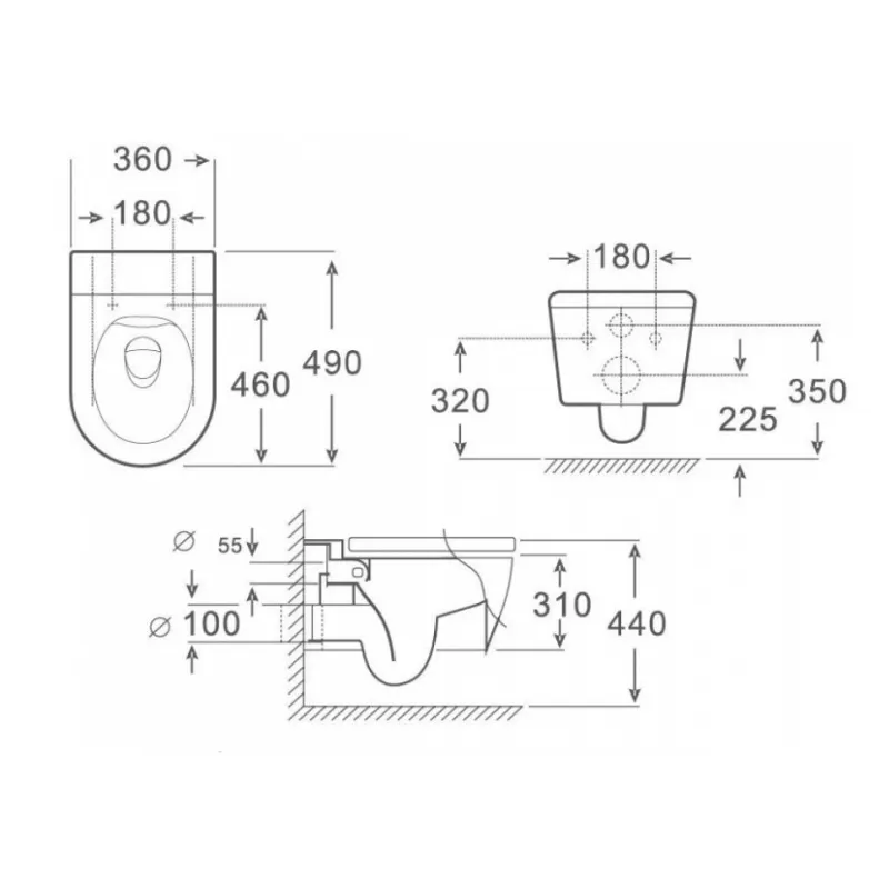 Унитаз подвесной Maretti Elena безободковый с микролифтом, EA10PBM93-560, черный