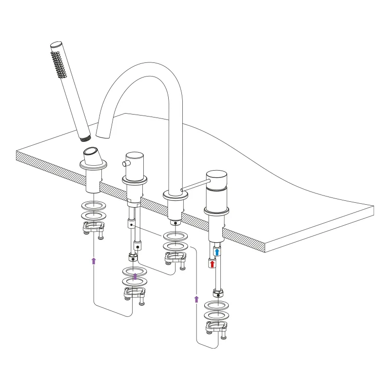 Смеситель для ванны с душем, врезной Timo Saona розовое золото (2320/19Y)