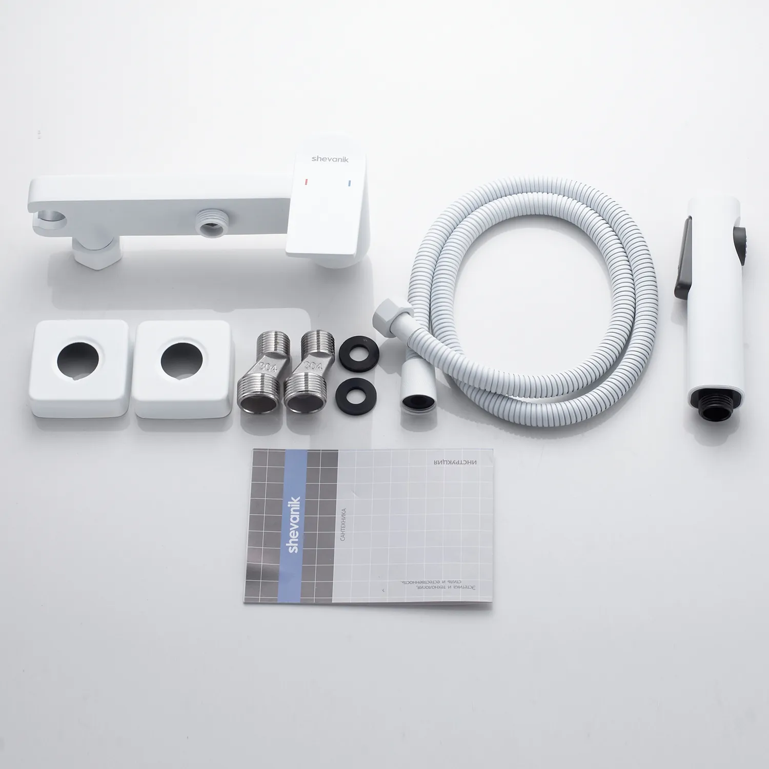 Гигиенический душ со смесителем Shevanik S4105C-1, белый