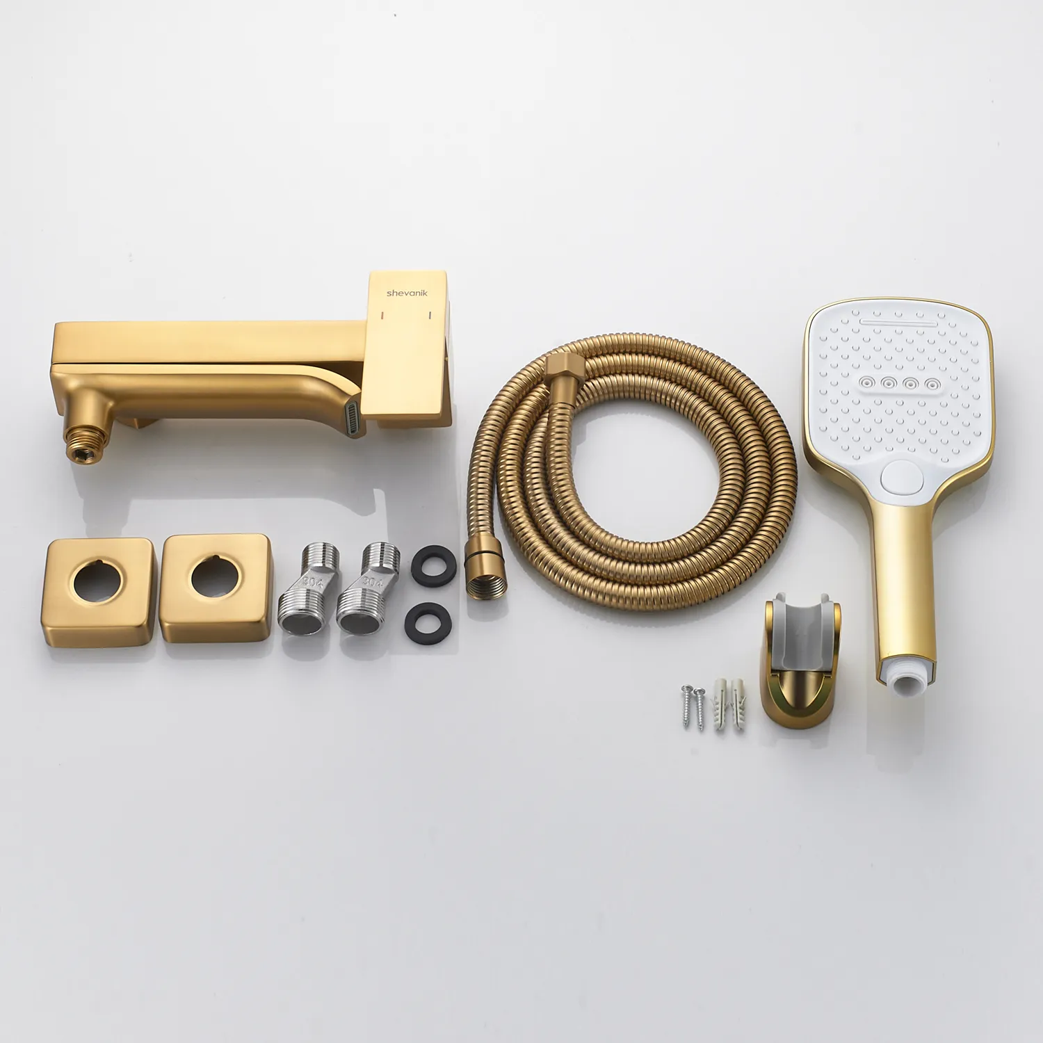 Смеситель для ванны Shevanik S4002G, золотой сатин