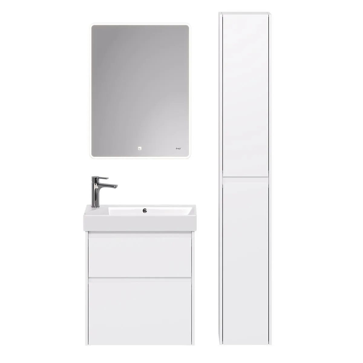 Тумба под раковину подвесная Dreja Slim 65 см, белый