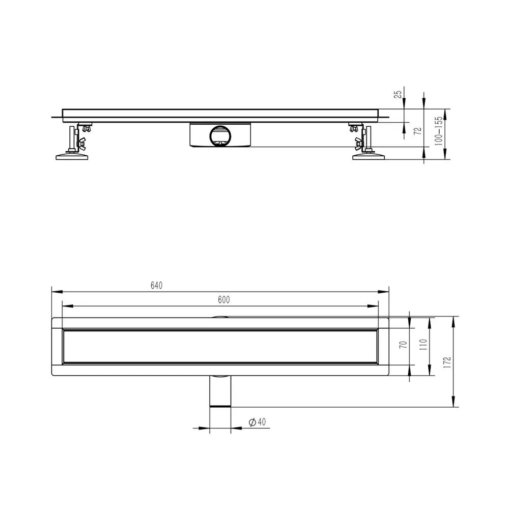 Душевой лоток (двухсторонняя решетка) Raglo R652.60.33, матовая медь
