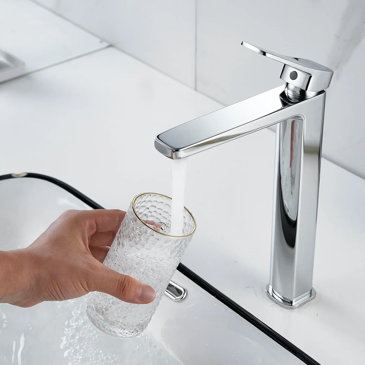 Смеситель для раковины высокий  Raffine F1199, хром