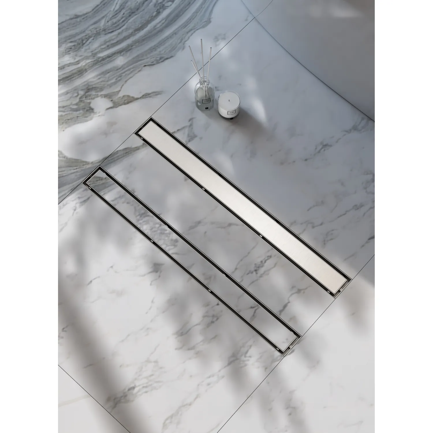 Трап RAGLO для душа 70*500мм двухсторонний под плитку (поворот.сифон 360°) (R652.50.05)