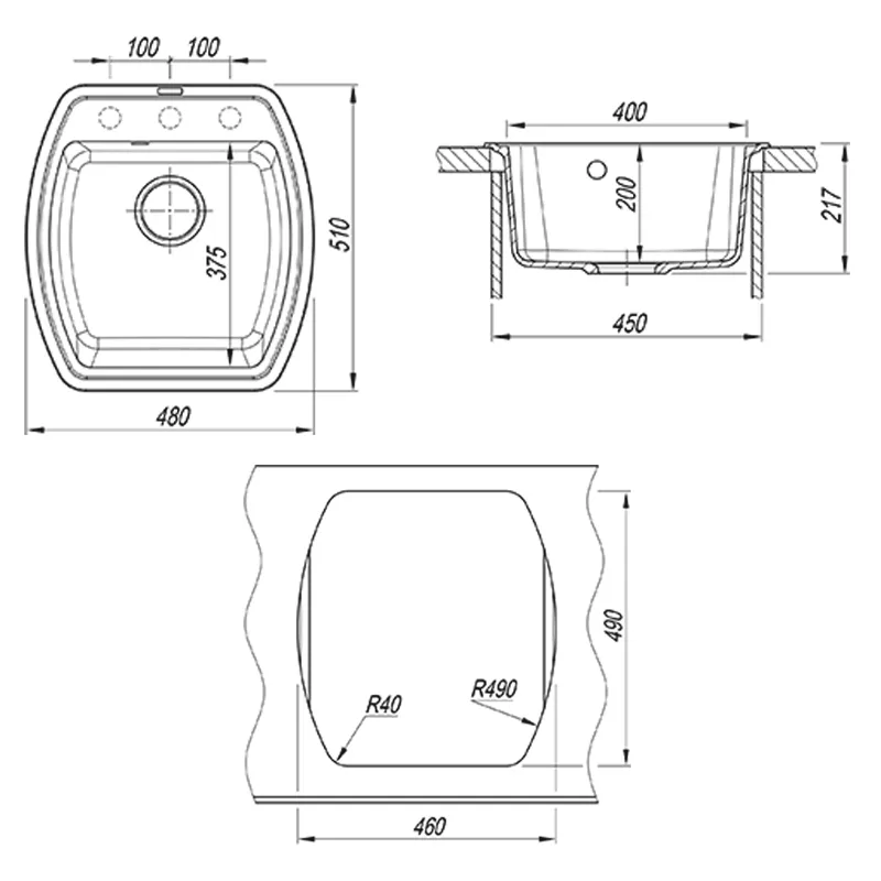 Кухонная мойка Florentina НИРЕ 20.190.B0480.307, серый шёлк