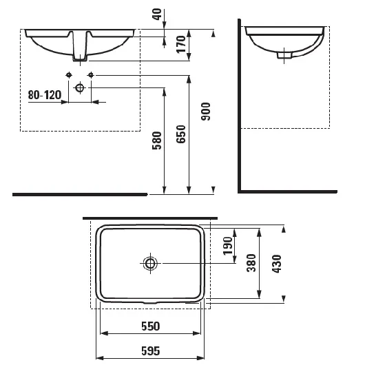 Раковина Laufen Pro 59x43 8.1196.3.000.109.1